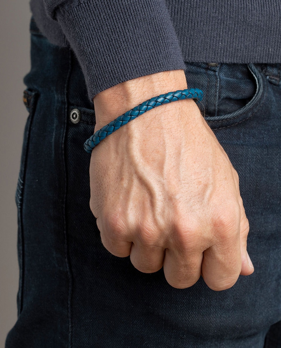 Pulsera de hombre lotus style ls2141-2/1 men basic de cuero acabado brillo Azul Azul-2
