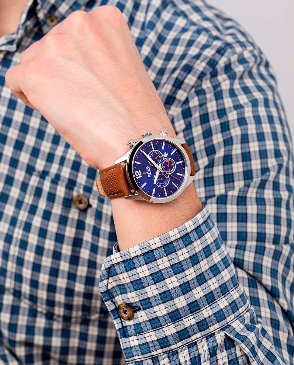 Reloj de hombre f20542/3 timeless chronograph de piel - Festina - Marrón Marrón-3