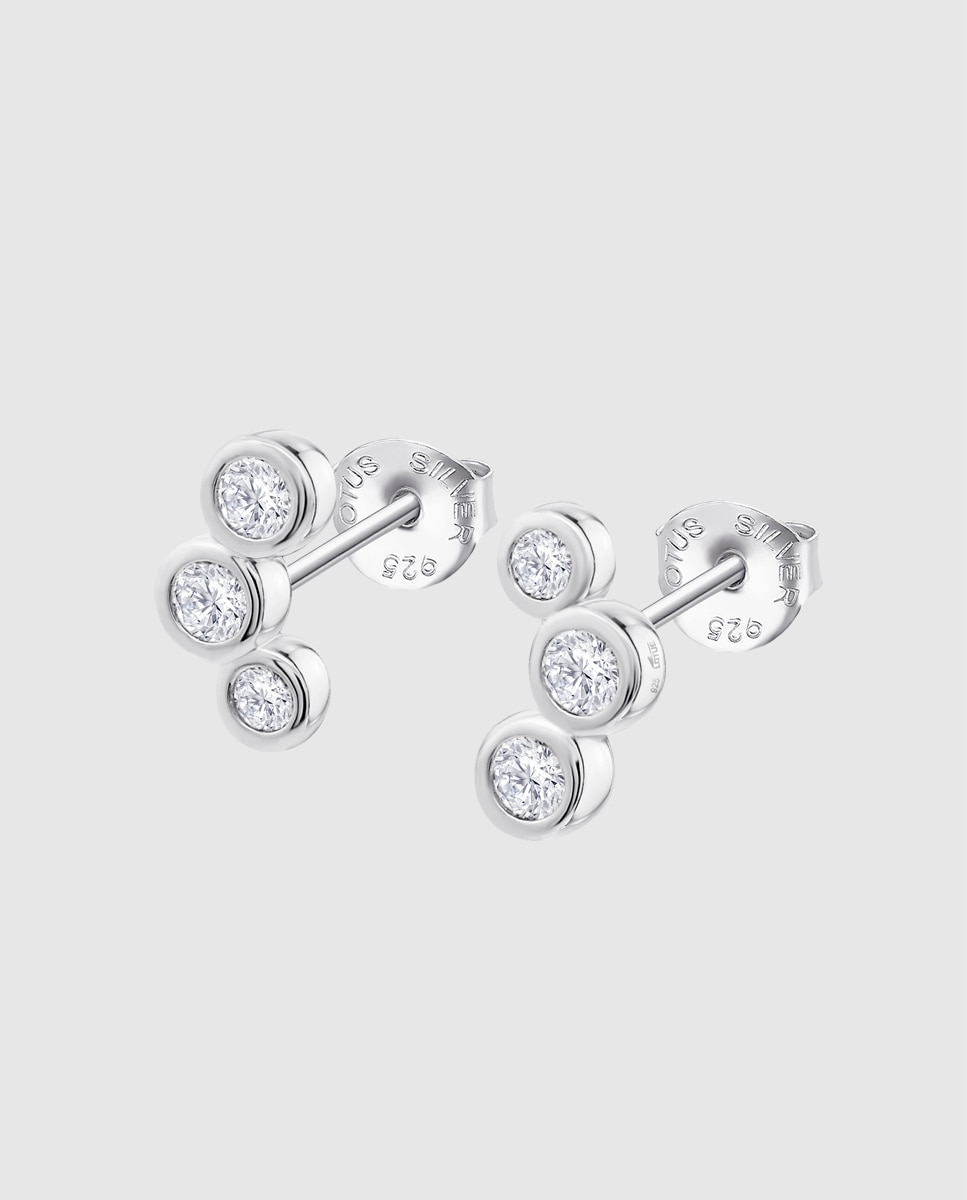 Pendientes lotus silver lp3193-4/1 pure essential de plata acabado brillo con circonita - Blanco Blanco-1