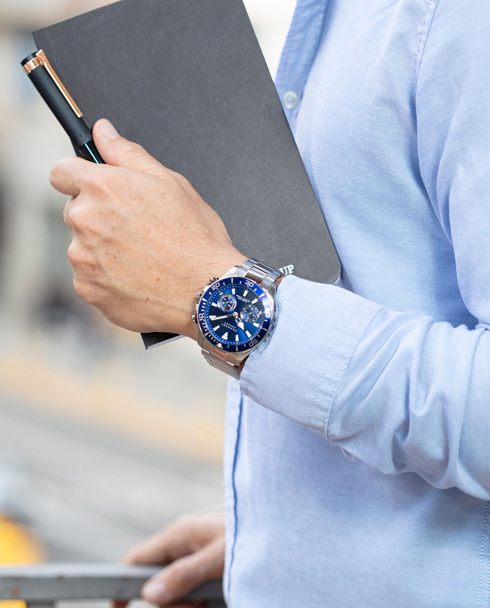 Smartwatch S3778 1 Diver de Aço Prateado Prata-4