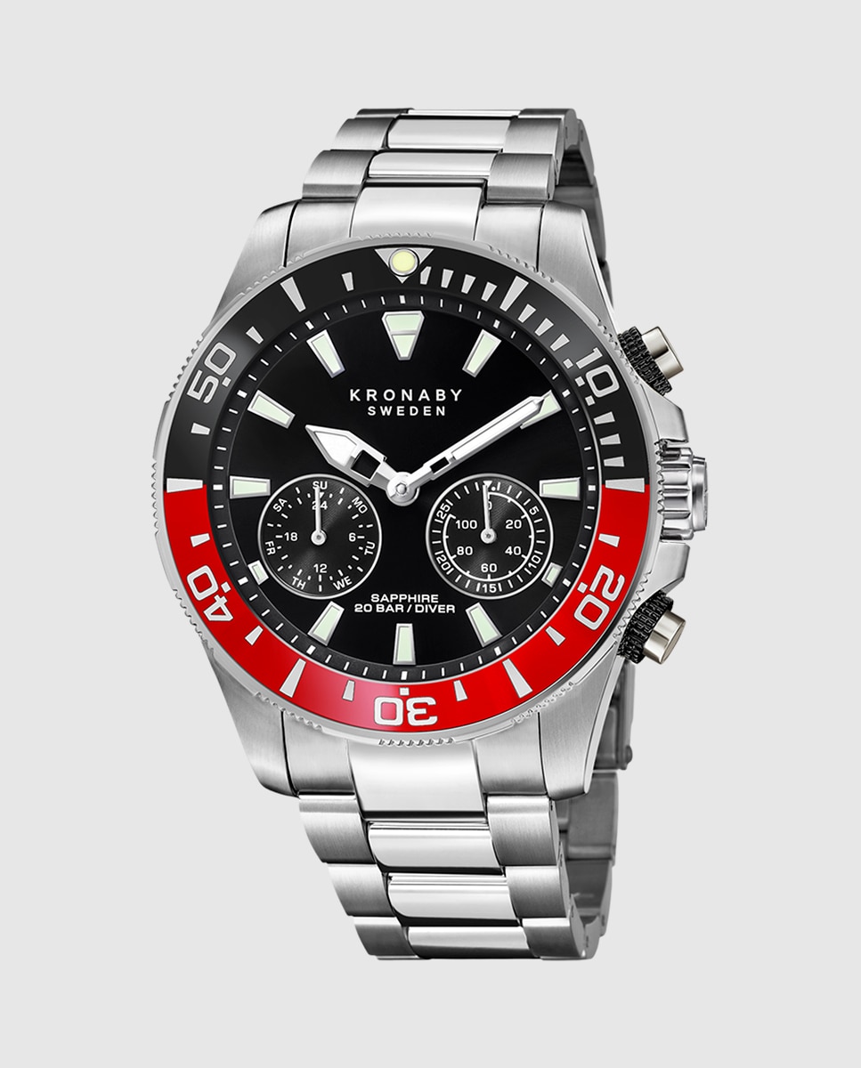Smartwatch S3778 3 Diver de Aço Prateado Prata-1