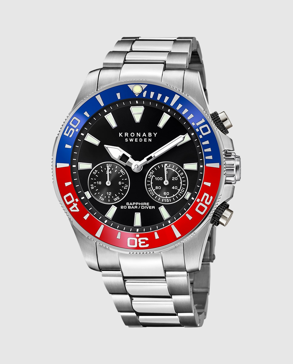 Smartwatch S3778 4 Diver de Aço Prateado Prata-1