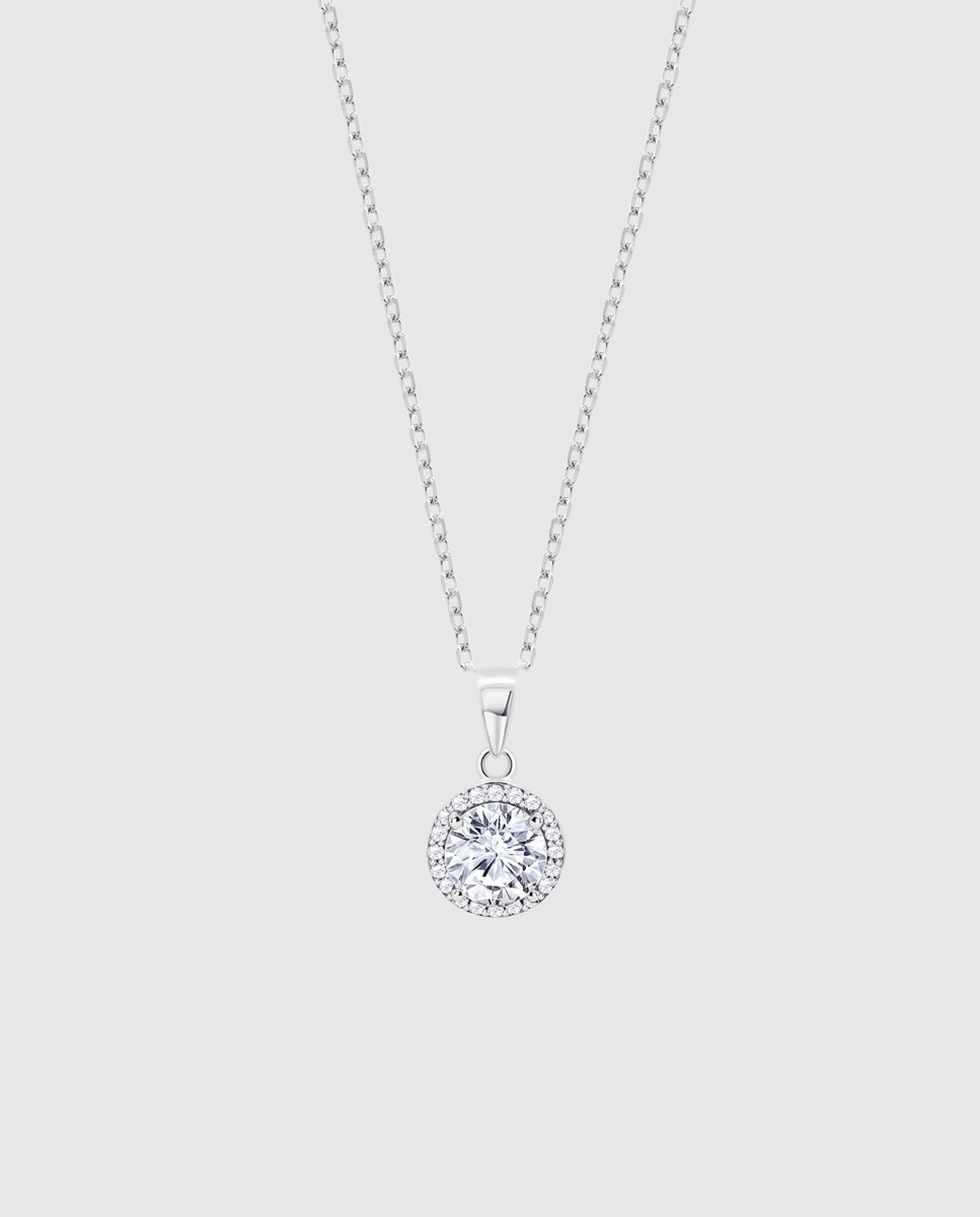 Collar lotus silver lp3104-1/1 pure essential de plata acabado brillo con circonita Blanco Blanco-1