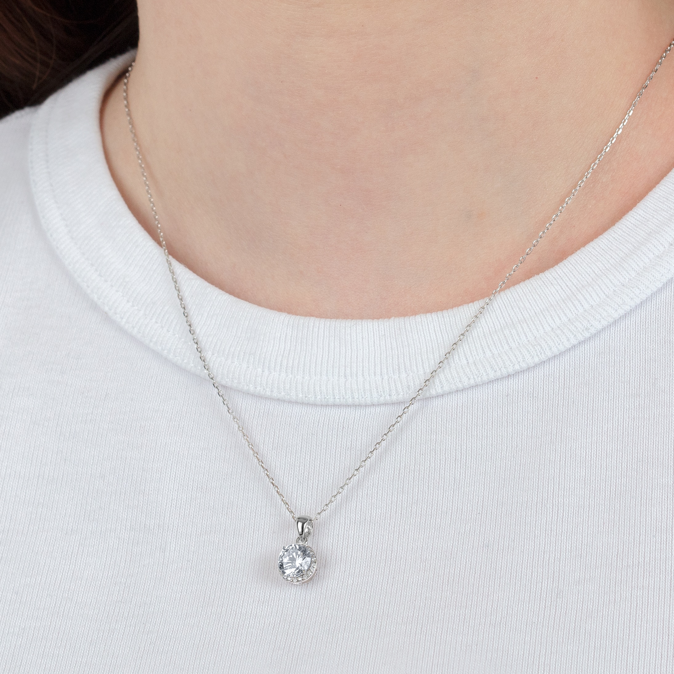 Collar lotus silver lp3104-1/1 pure essential de plata acabado brillo con circonita Blanco Blanco-2