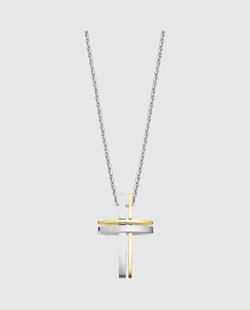Lotus LS1984/1/1 Collana da uomo a croce in acciaio inox