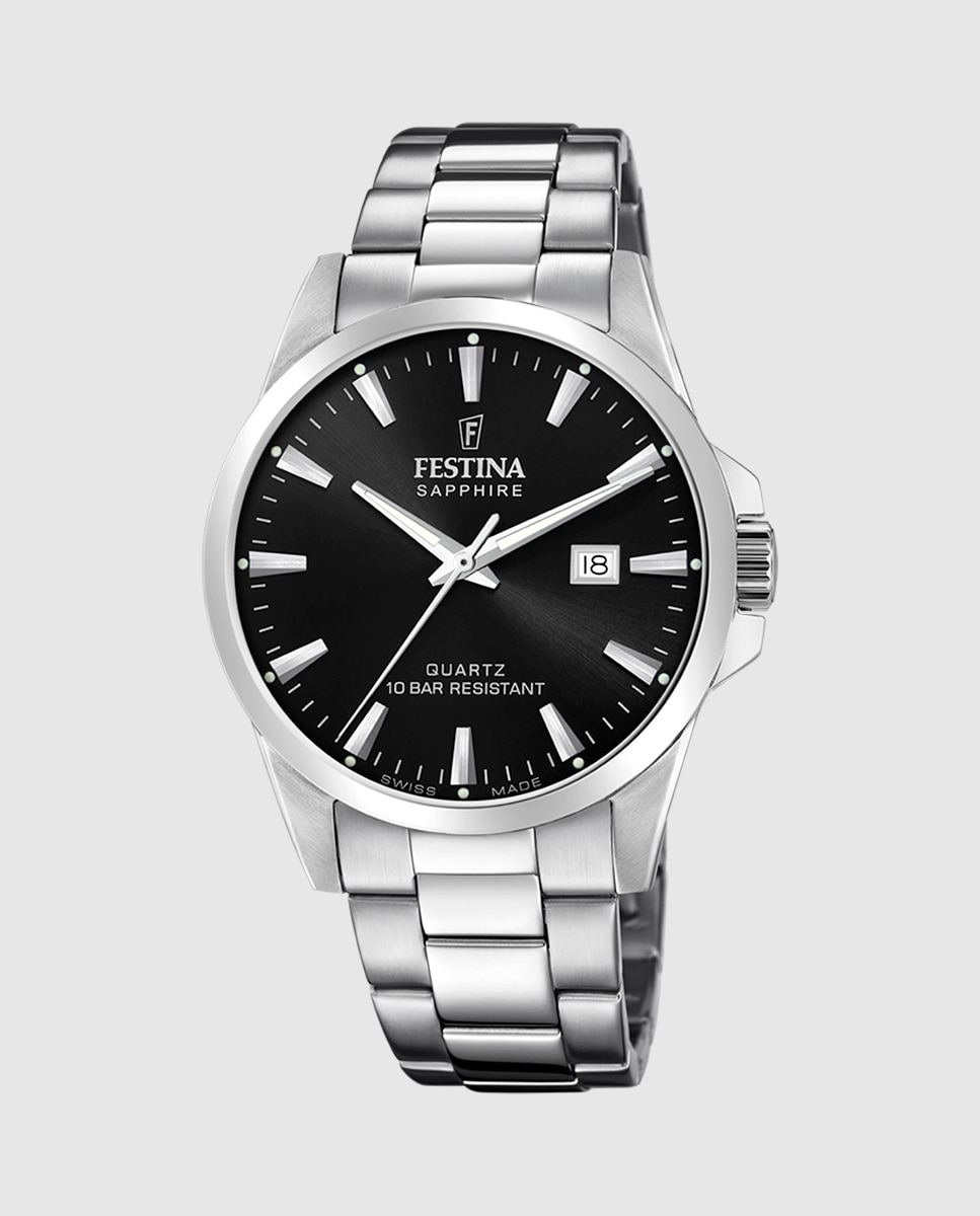 Montre Festina Homme Argentée, étanche, Date - Modèle CSS4, Occasion