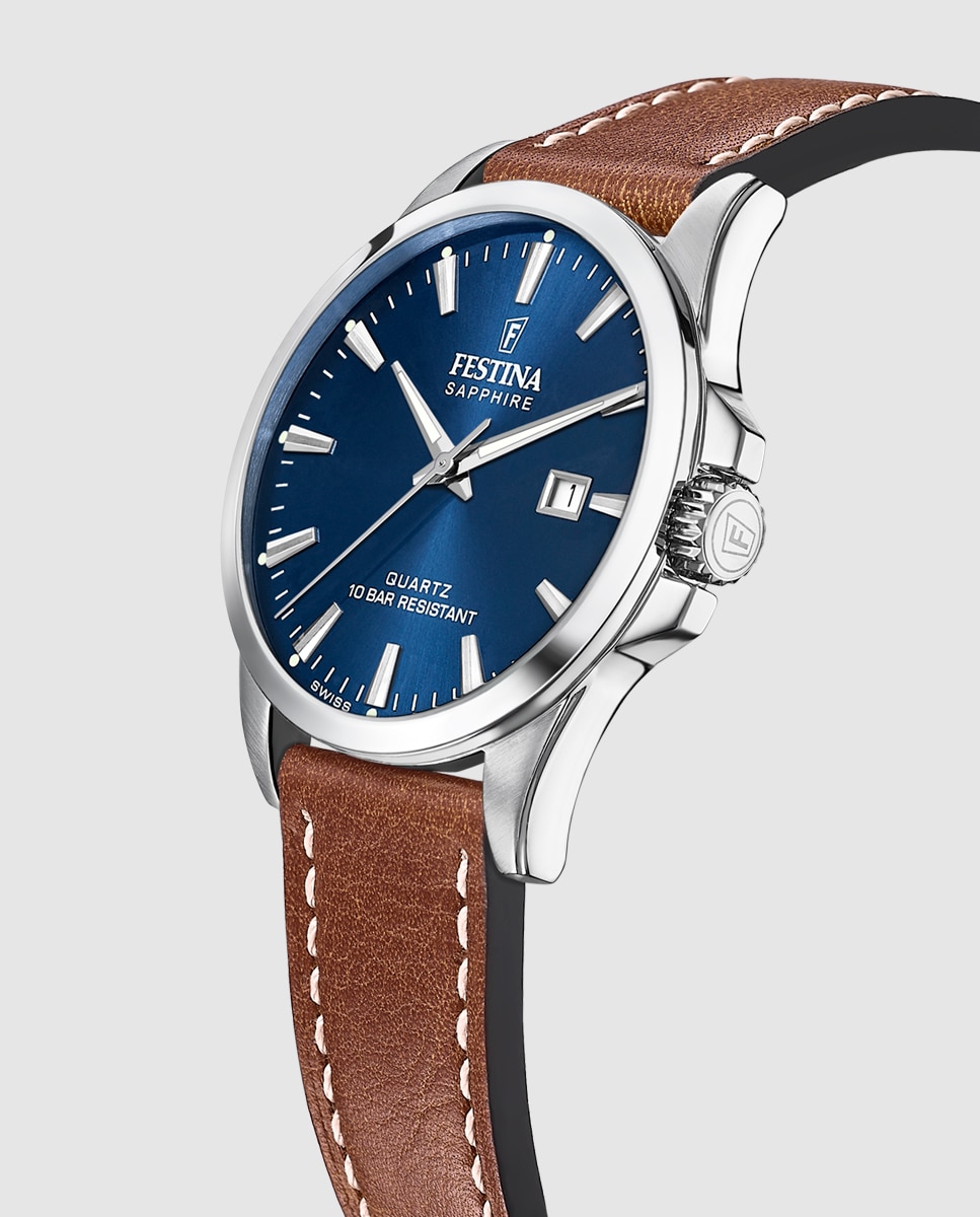 Reloj de hombre f20025/3 swiss made de piel - Festina - Marrón Marrón-2