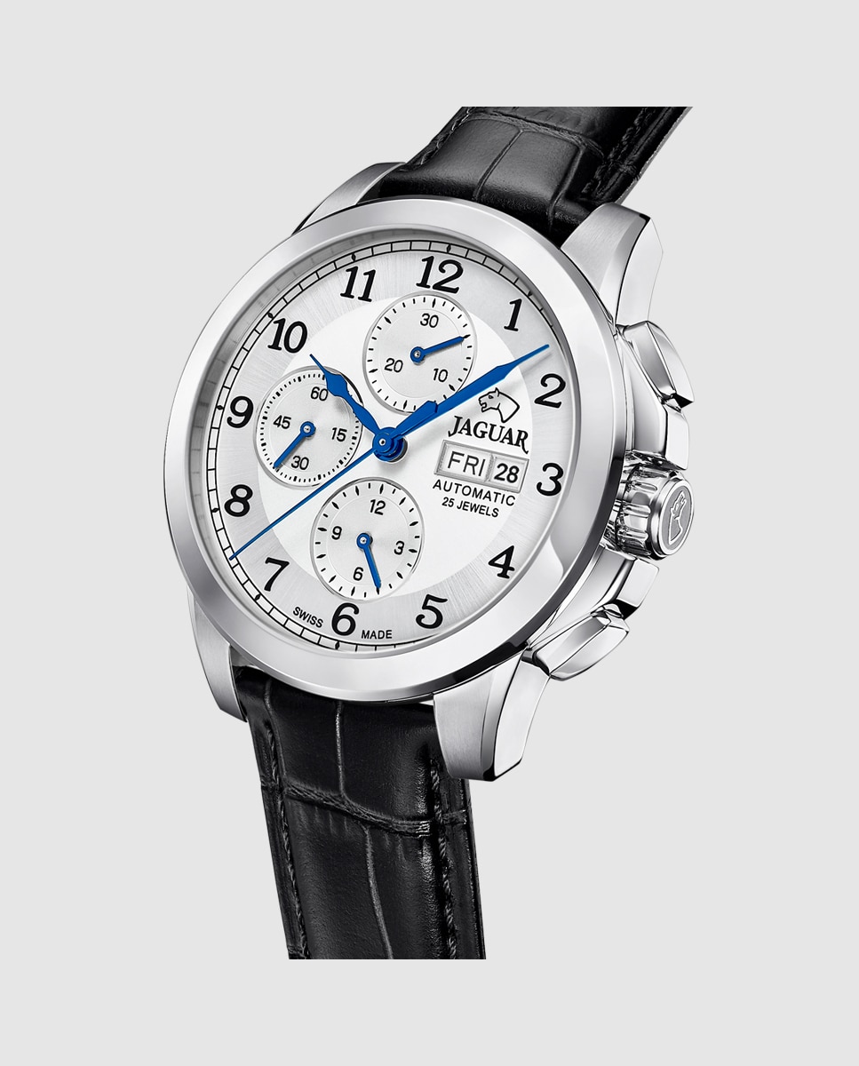 Reloj de hombre j975/1 automatico de piel - Jaguar - Negro Negro-2