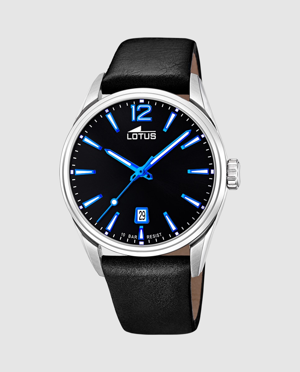Reloj de hombre 18693/6 chrono de piel negro Negro LOTUS · El