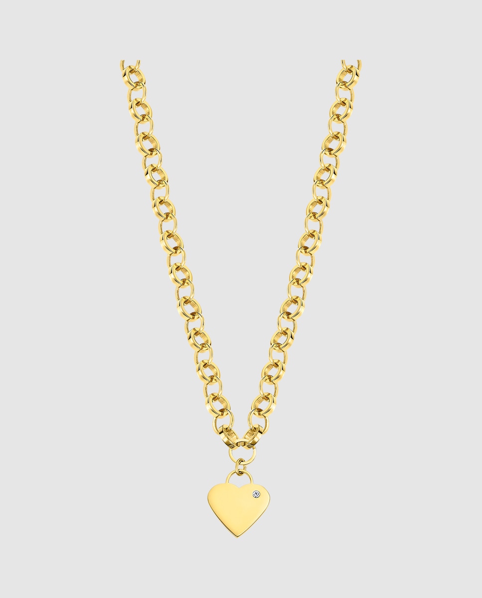 Collar Lotus Style LS2271-1/2 Woman's Heart de acero inoxidable acabado brillo Oro-1