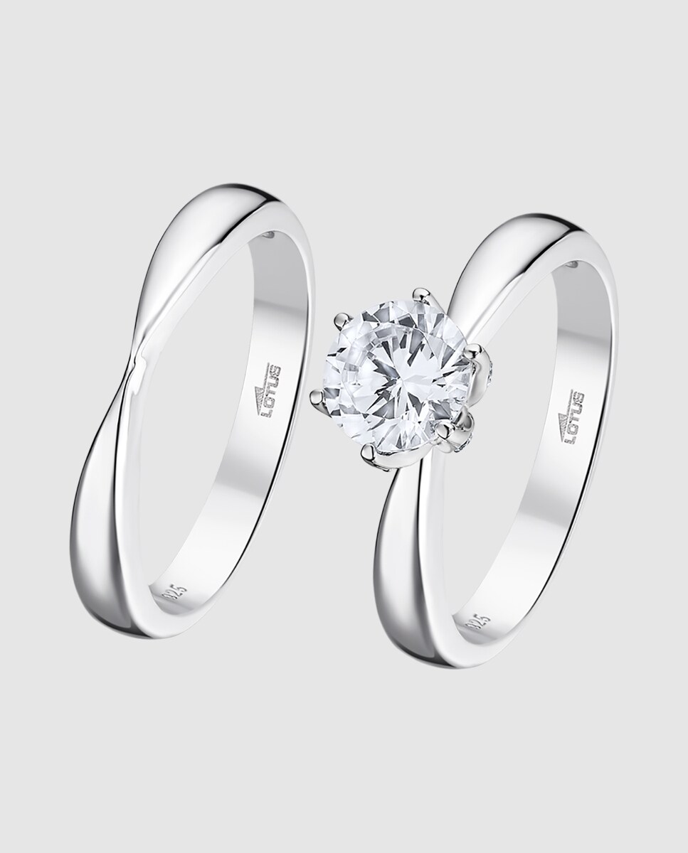 Anillo Lotus Silver LP3509-3 Pure Essential de plata acabado brillo con circonita Blanco-2