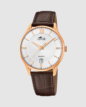 Montre Homme LOTUS Analogique 18404/F - Cadran Noir, Bracelet Blanc - Simple Et Élégante