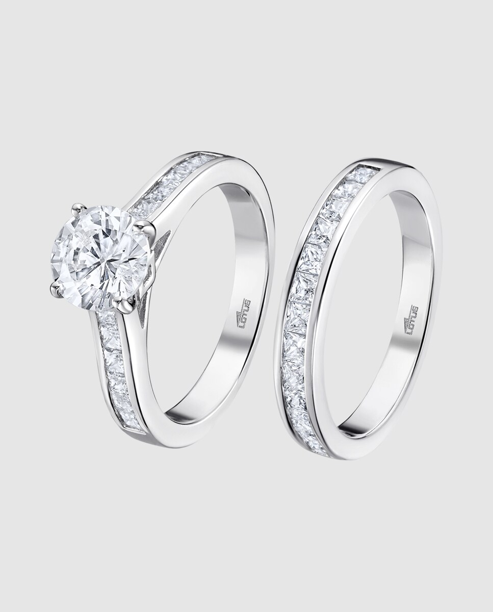 Anillo Lotus Silver LP3554-3 Pure Essential de plata acabado brillo con  circonita 12 Blanco