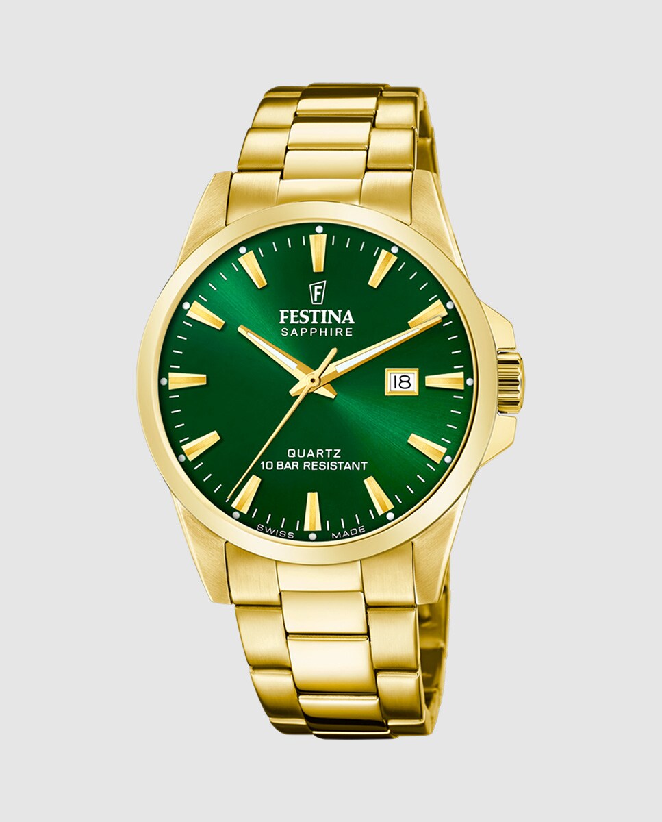 Reloj de hombre F20044/5 Swiss Made de acero dorado · Festina · El