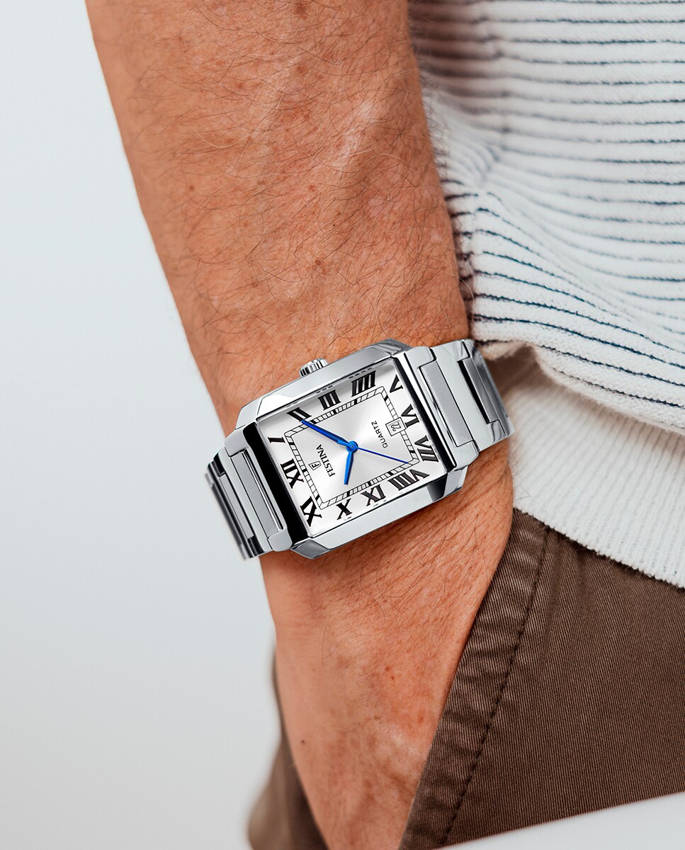 Reloj de hombre F20677/1 On The Square de acero plateado Plata-3
