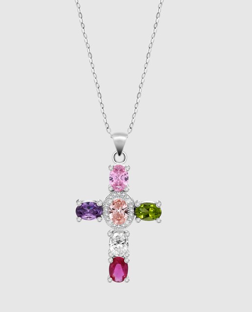 Imagen 0 de Collar Lotus Silver LP3710-1/1 Colors de plata acabado brillo con circonita