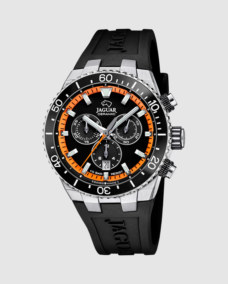 Reloj de hombre J1021/4 Ceramic de caucho negro Negro-1