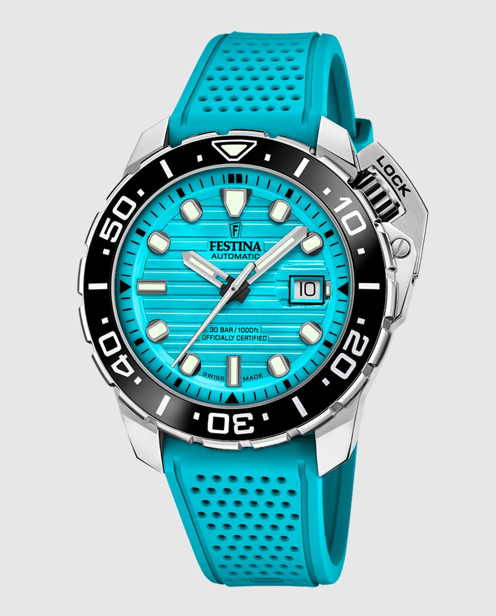 Reloj de hombre f20043/5 automatic de acero plateado Plata Festina Plata-4