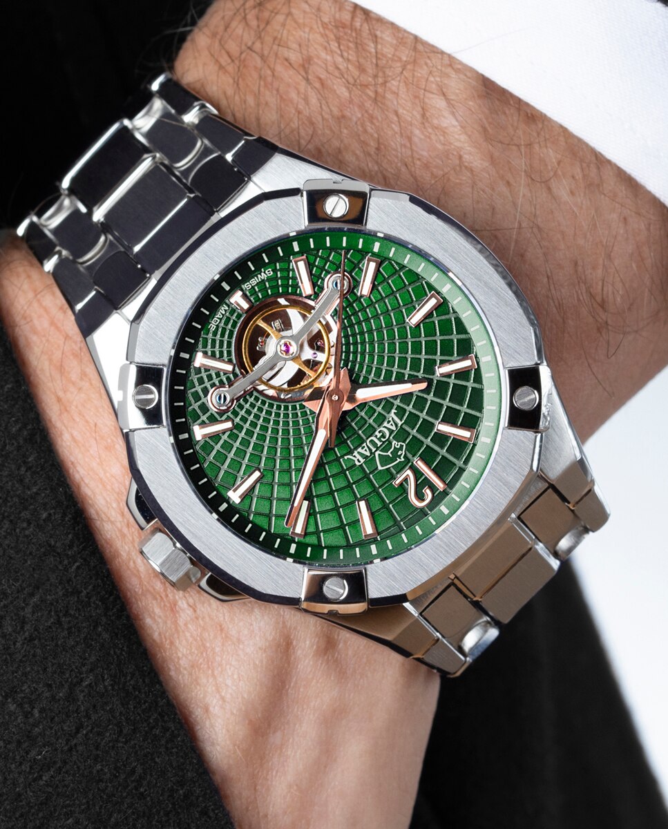 Reloj de hombre j1007/3 automatic balancier de acero plateado - Jaguar - Plata Plata-5