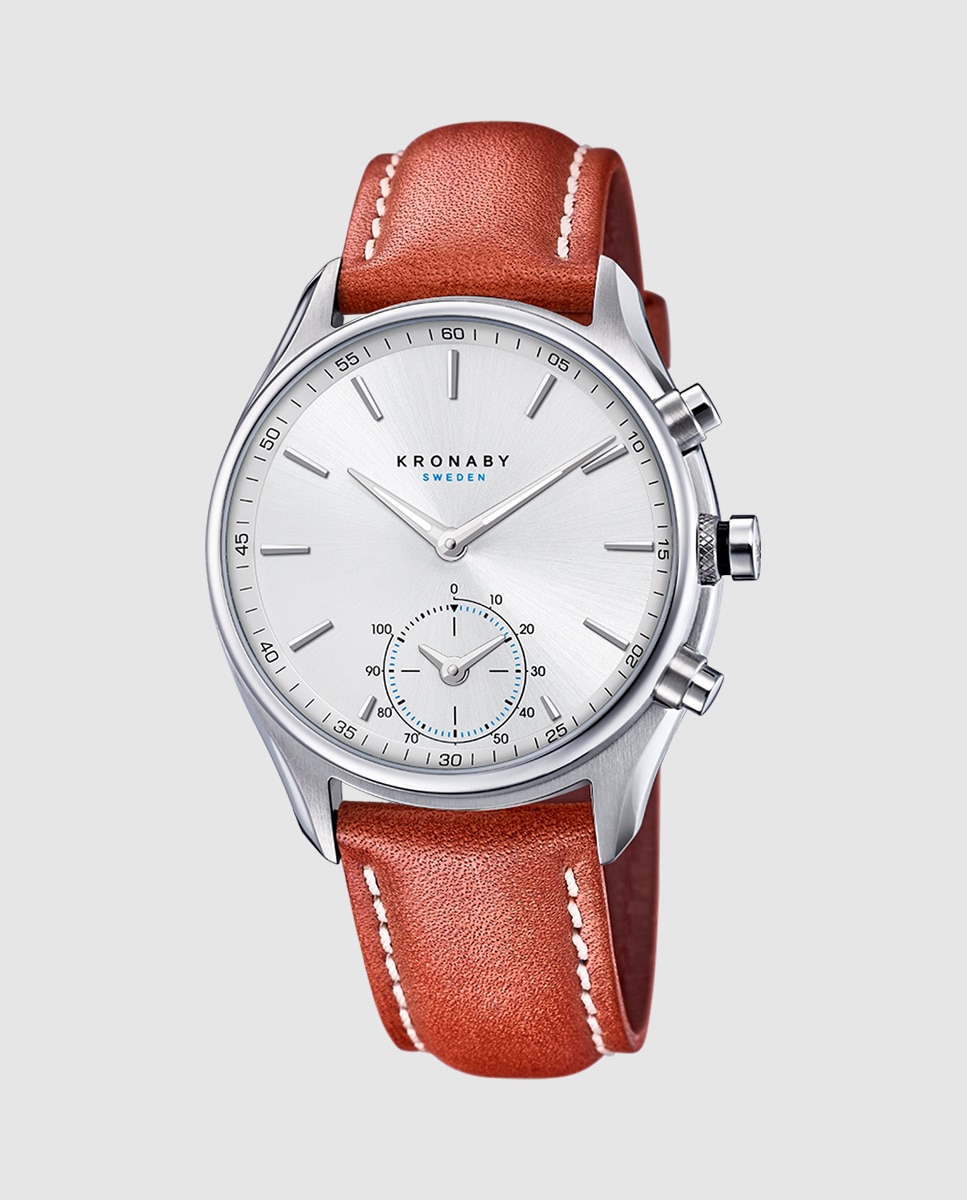 Imagen 0 de Reloj smartwatch de hombre s3781 4 sekel de piel marrón Marrón