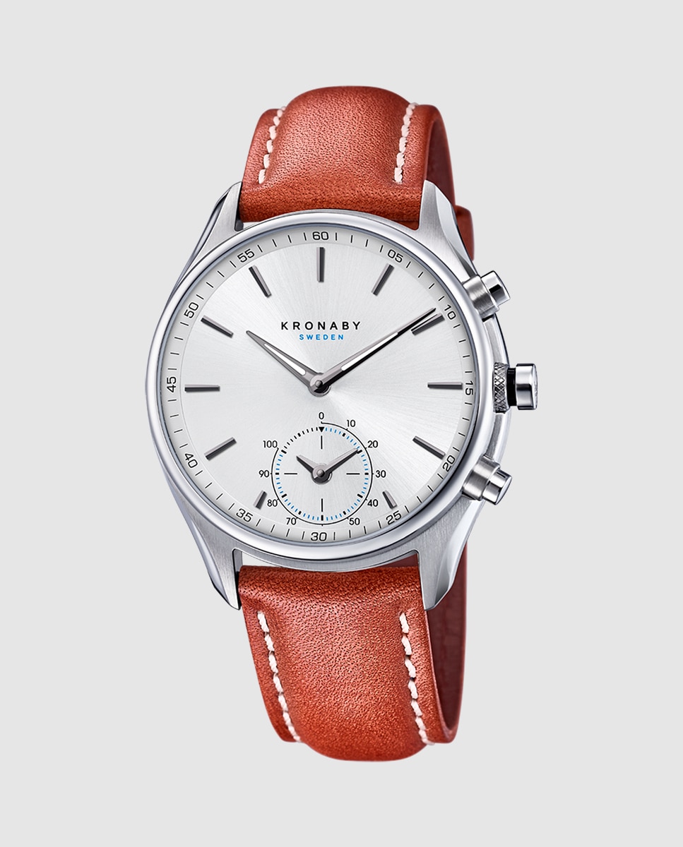 Imagen 0 de Smartwatch de hombre s3781 5 sekel de piel marrón Marrón
