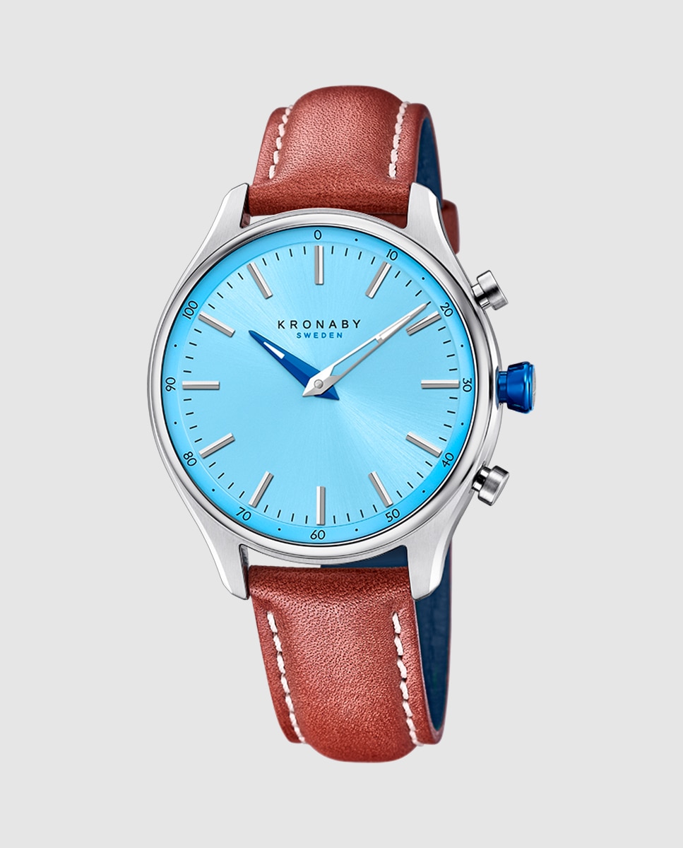 Imagen 0 de Reloj smartwatch de hombre s3783 3 sekel de piel marrón Marrón