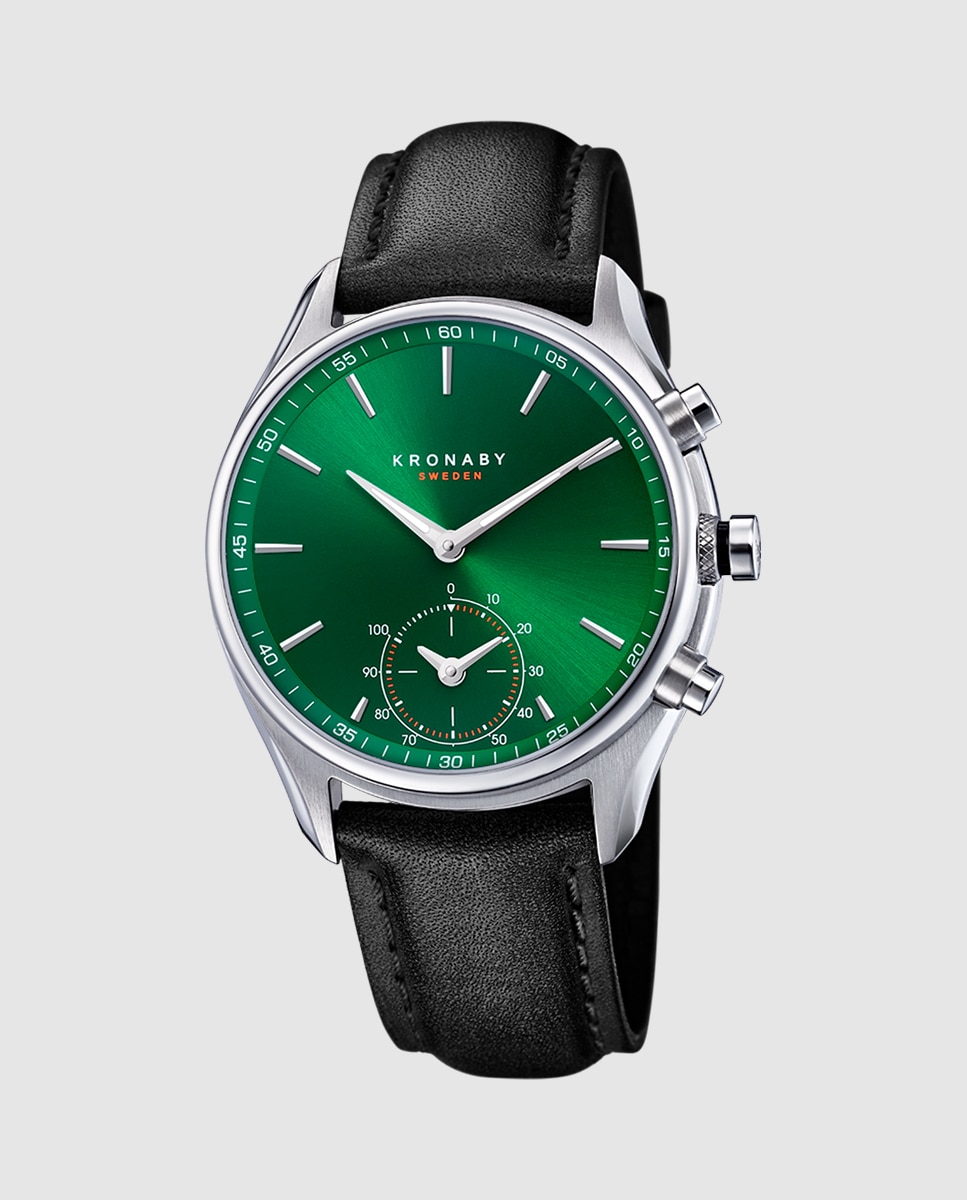 Imagen 0 de Reloj smartwatch de hombre s3781 2 sekel de piel negro Negro