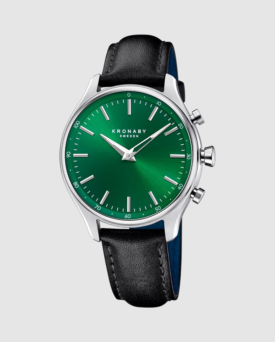 Imagen 0 de Smartwatch de hombre s3783 2 sekel de piel negro Negro