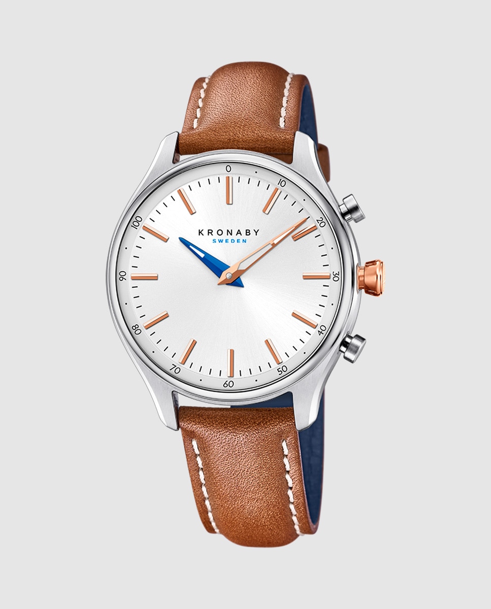 Imagen 1 de Smartwatch de hombre s3783 1 sekel de piel - Kronaby - Marrón Marrón