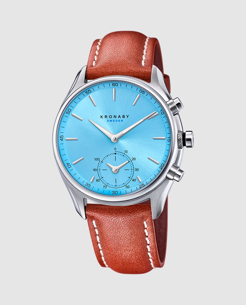 Imagen 0 de Smartwatch de hombre s3781 3 sekel de piel marrón Marrón