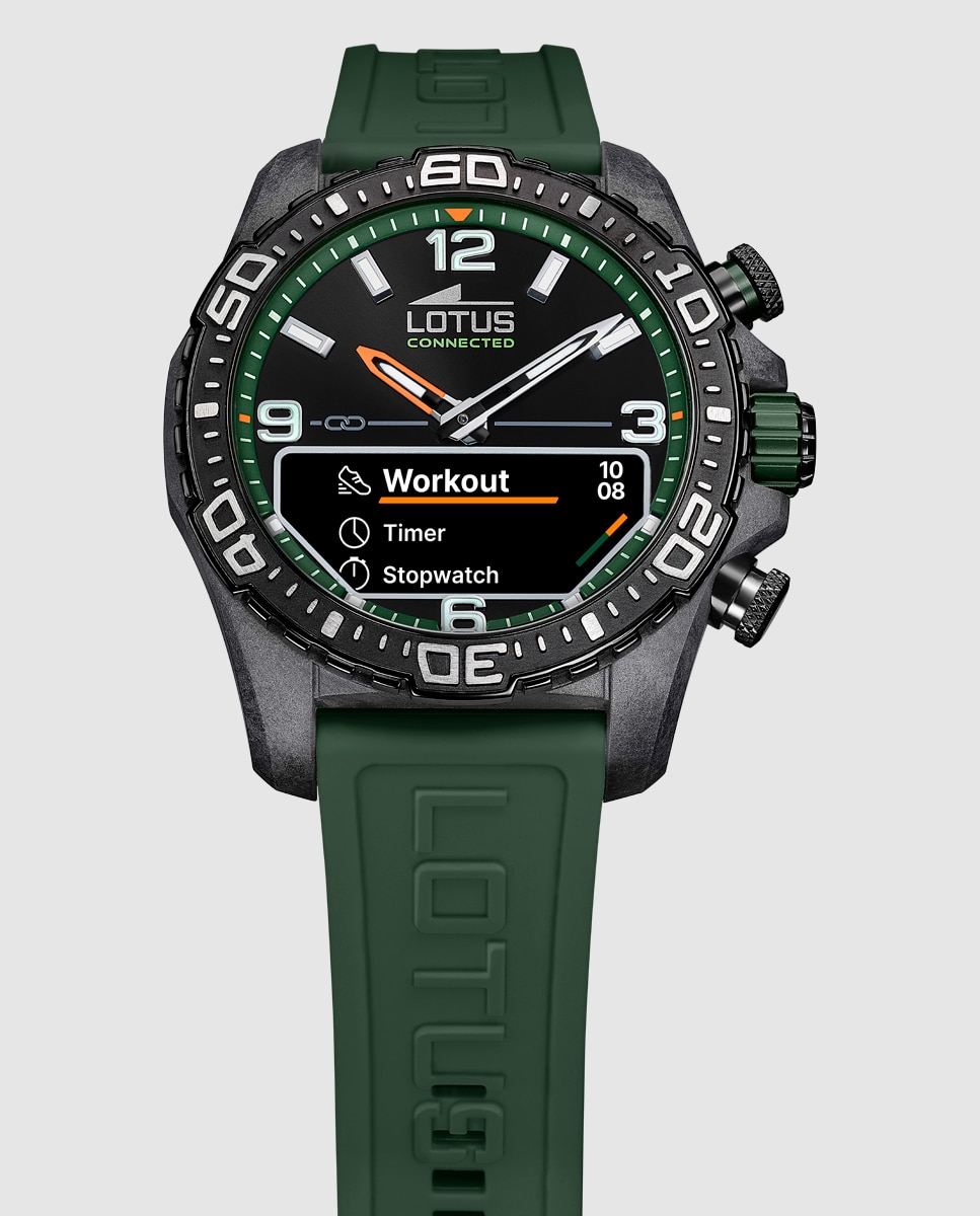 Imagen 3 de Reloj smartwatch de hombre 20000 2 connected d con correa de caucho - Verde Verde