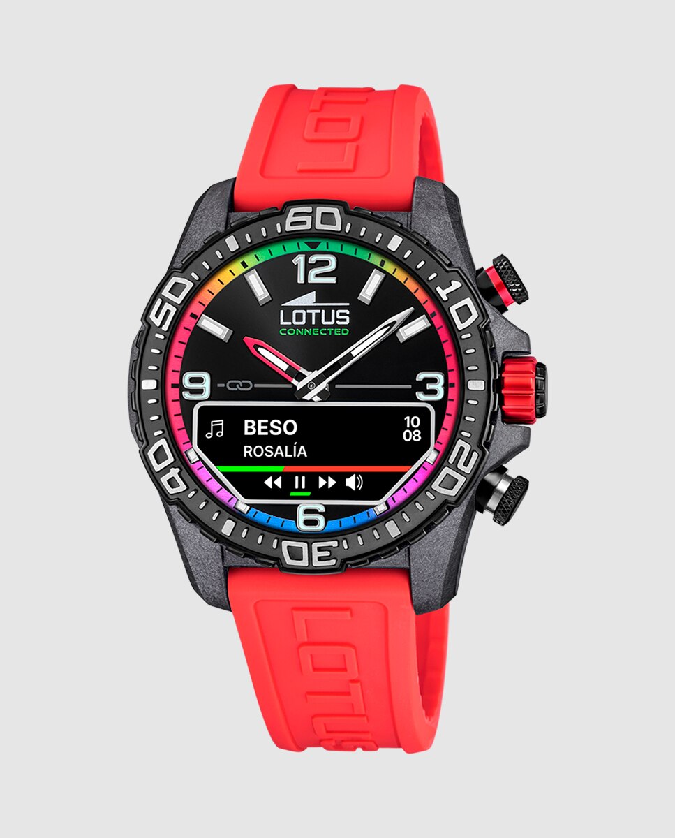 Imagen 0 de Reloj smartwatch de hombre 20000 6 connected d con correa de caucho rojo Rojo / Negro