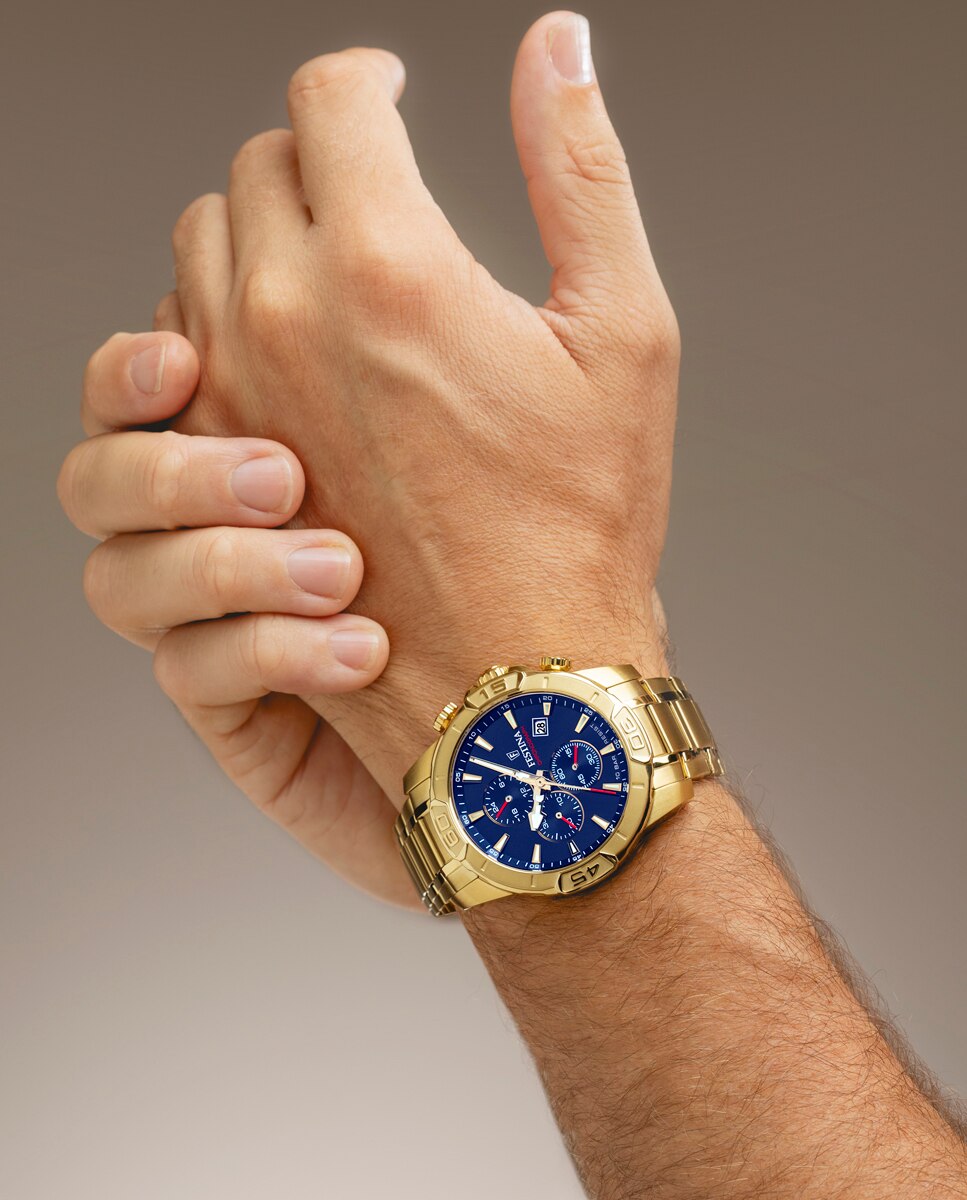 Relógio F20705/3 Timeless Chronograph de Aço em Dourado Ouro-3