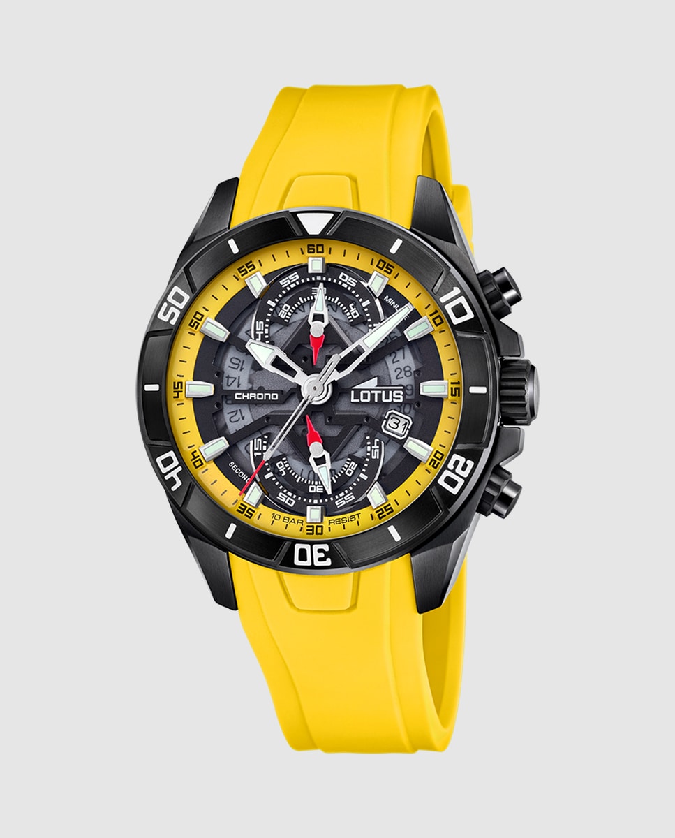 Reloj de hombre 18945/1 Vortex de caucho color amarillo · LOTUS
