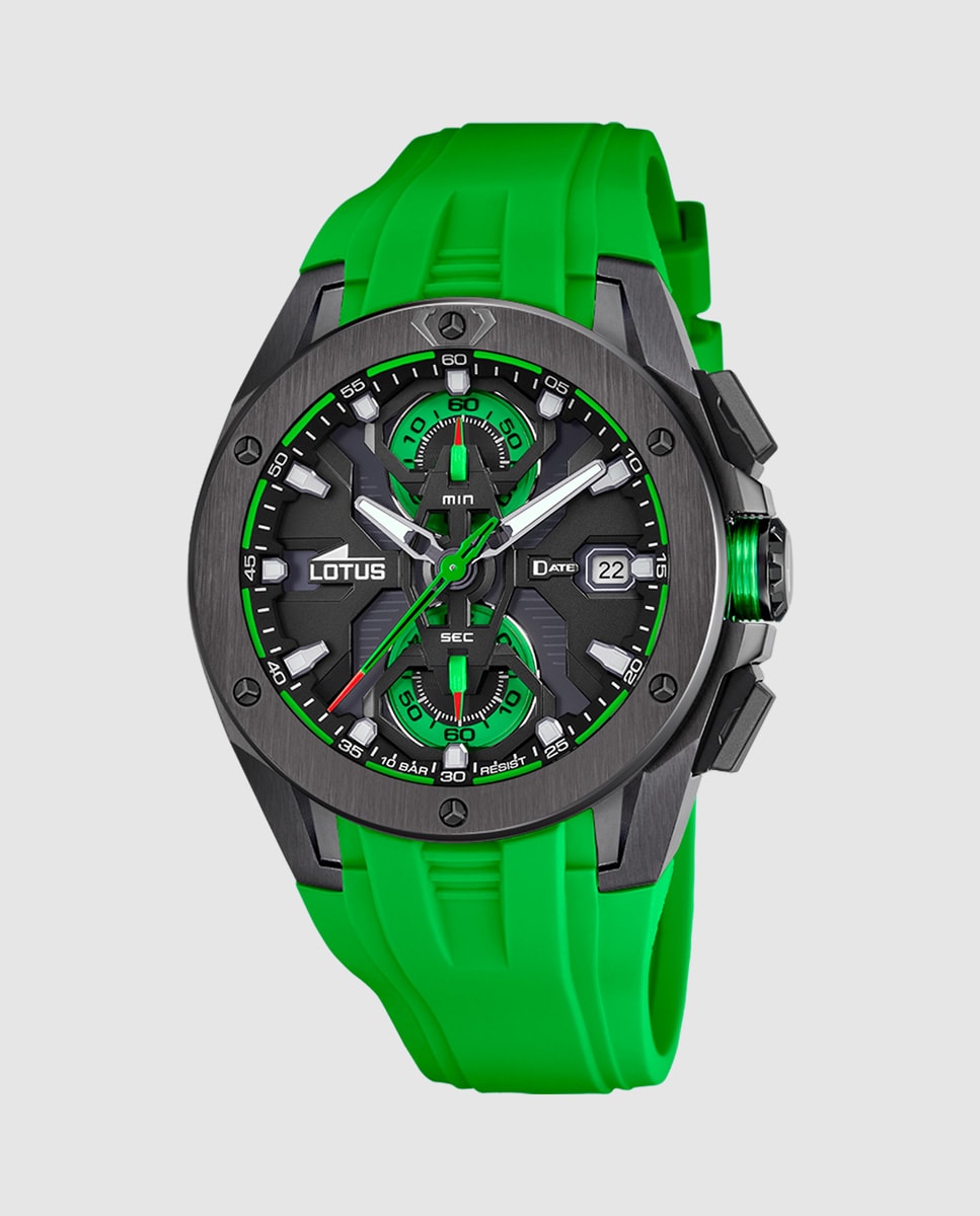 Reloj de hombre 18943/4 Vortex de caucho color verde · LOTUS · El