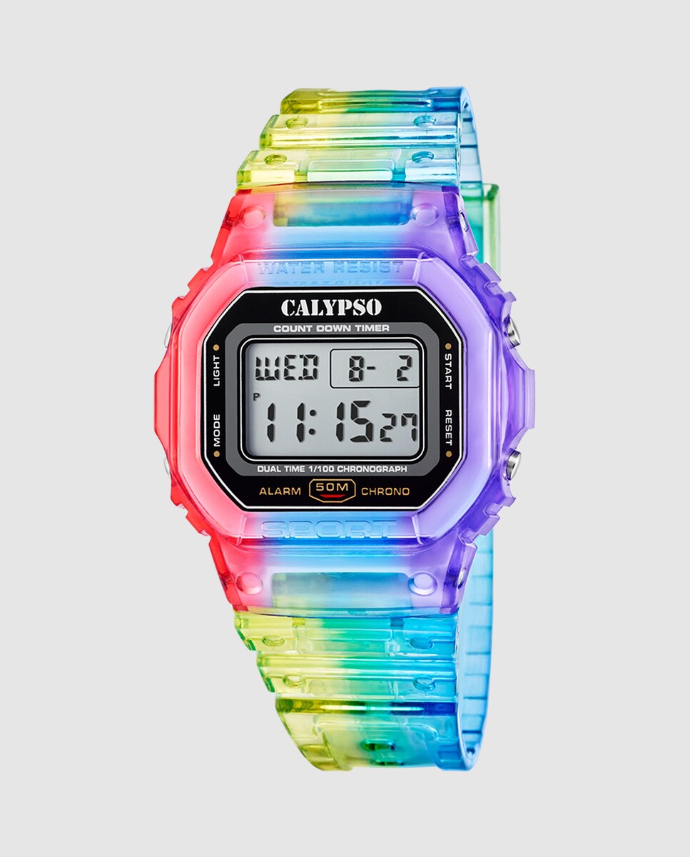 Reloj de mujer K5874/6 Color Splash de caucho multicolor Multicolor-1