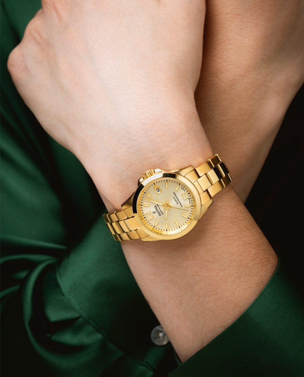 Relógio F20050/2 Swiss Made Classics de Aço em Dourado Ouro-3