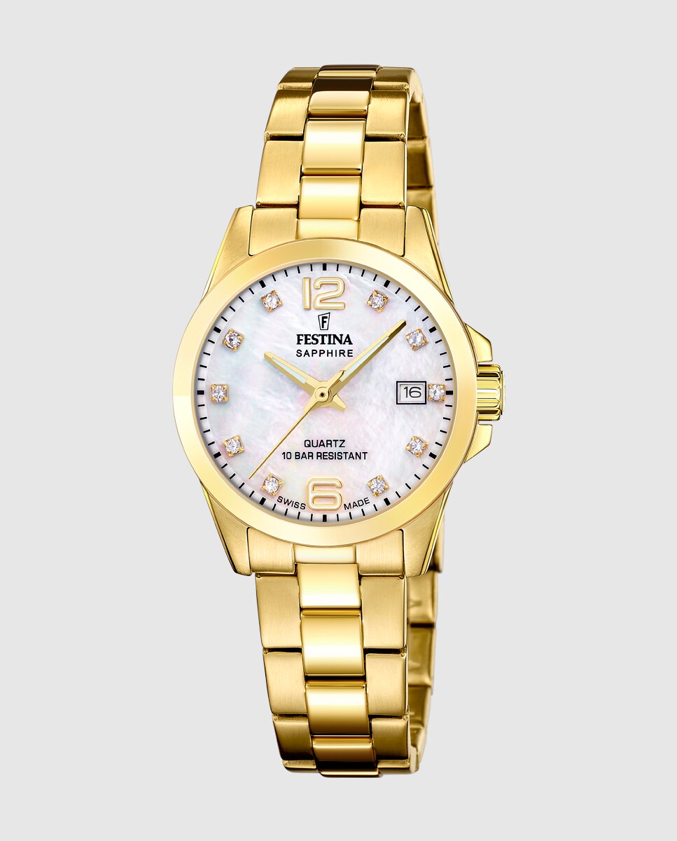 Reloj de mujer F20050/1 Swiss Made Classics de acero dorado