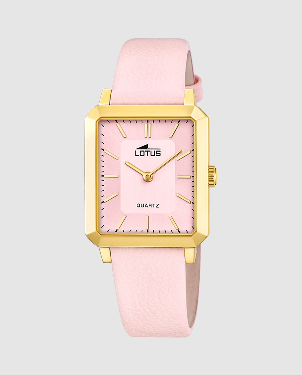 Reloj de mujer 18988/3 Square Series de piel rosa · LOTUS · El