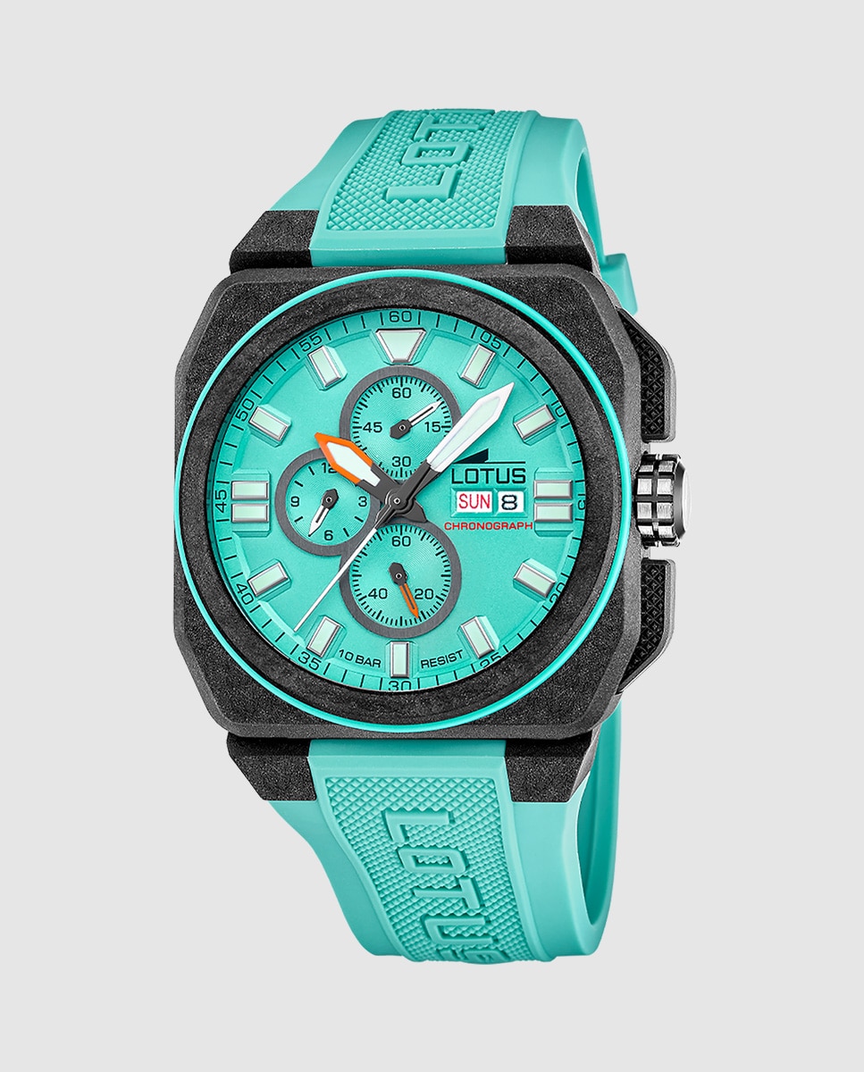 Relógio 18976/5 Chrono de Borracha Azul Turquesa-1