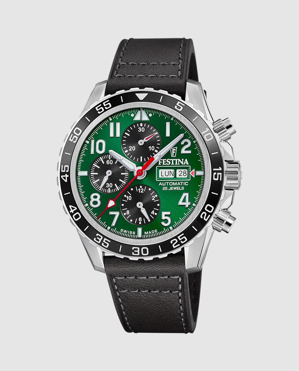 Reloj de hombre f20056/2 automatic de piel - Festina - Negro Negro-1
