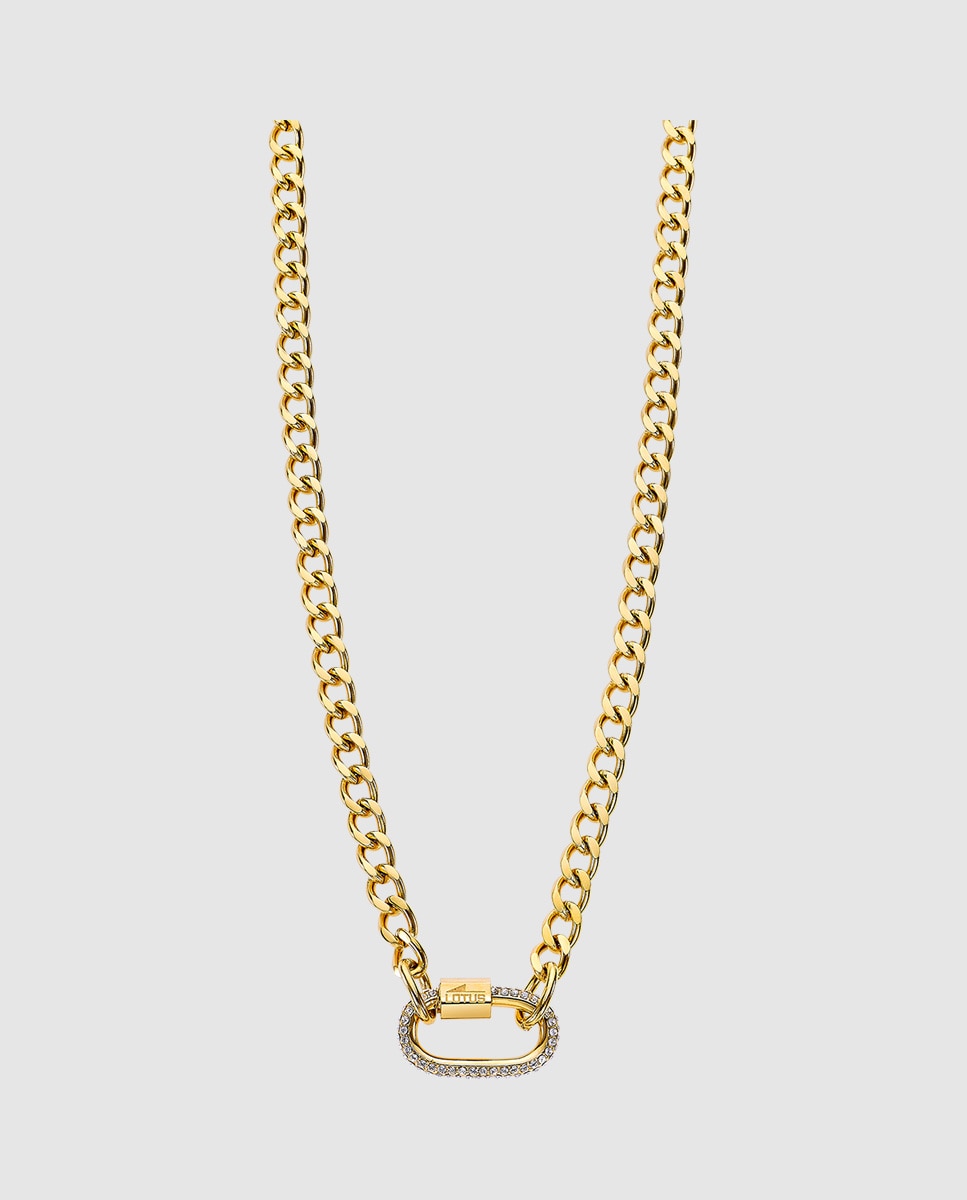 Colar Lotus Style Ls2338-1/2 Urban Woman de Aço Inoxidável com Acabamento Brilhante e Motivo Fantasia Dourado-1