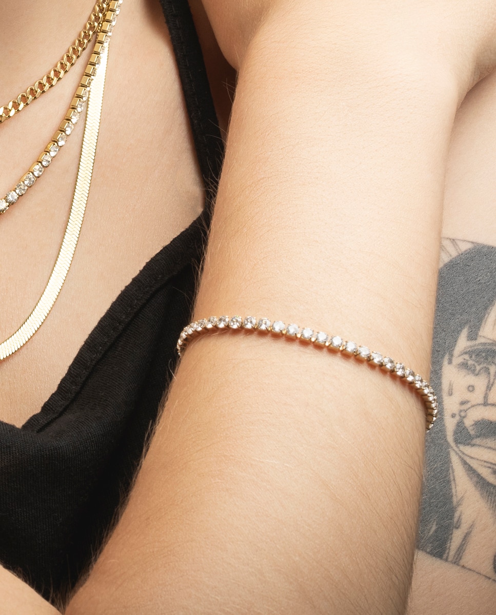 Pulseira Tennis Lotus Style Ls2341-2 2 Urban Woman de Aço Inoxidável com Acabamento Brilhante Dourado-2