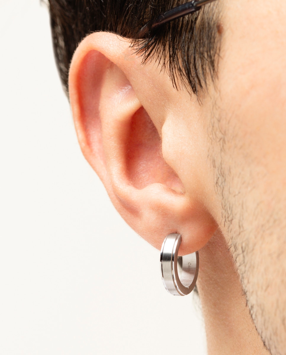 Brincos Lotus Style Ls2390-4/1 Men's Earrings de Aço Inoxidável Prateado-2