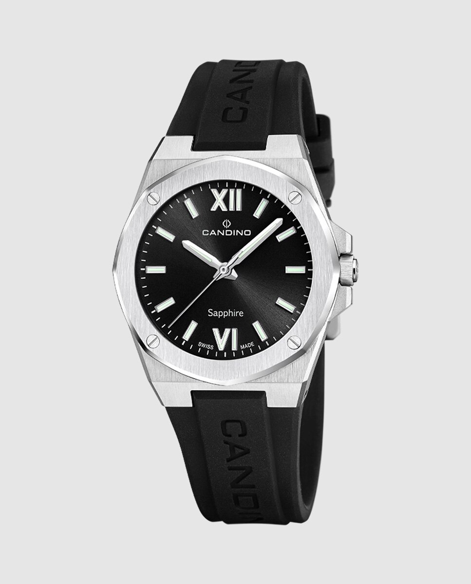 Reloj de mujer c4777/5 lady casual de caucho - Candino - Negro Negro-1