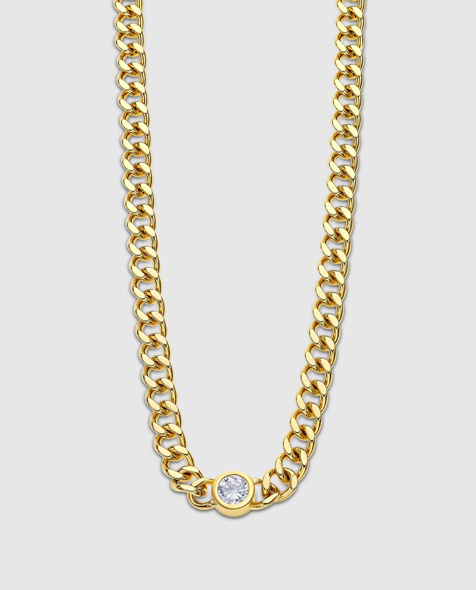 Collar Lotus Style LS2333-1/2 Urban Woman de acero inoxidable acabado brillo con circonita Blanco-1