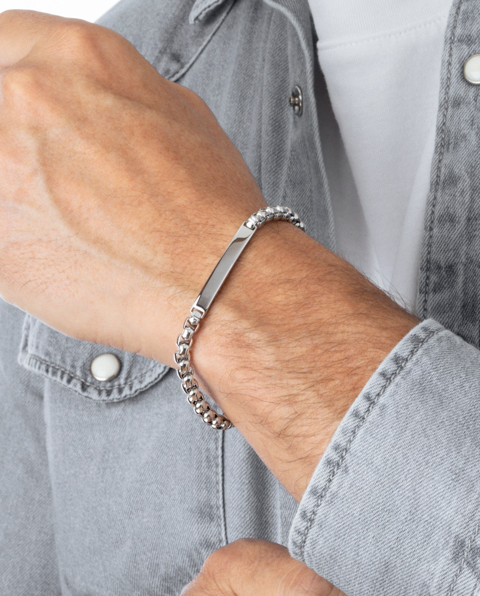 Pulseira Lotus Style Ls2365-2/1 Men In Black de Aço Inoxidável com Acabamento Brilhante Prateado-2