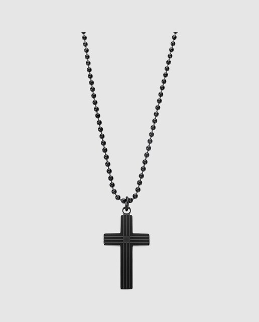 Imagen 0 de Collar de hombre Lotus Style LS2371-1/1 Men In Black de acero inoxidable acabado mate y motivo cruz