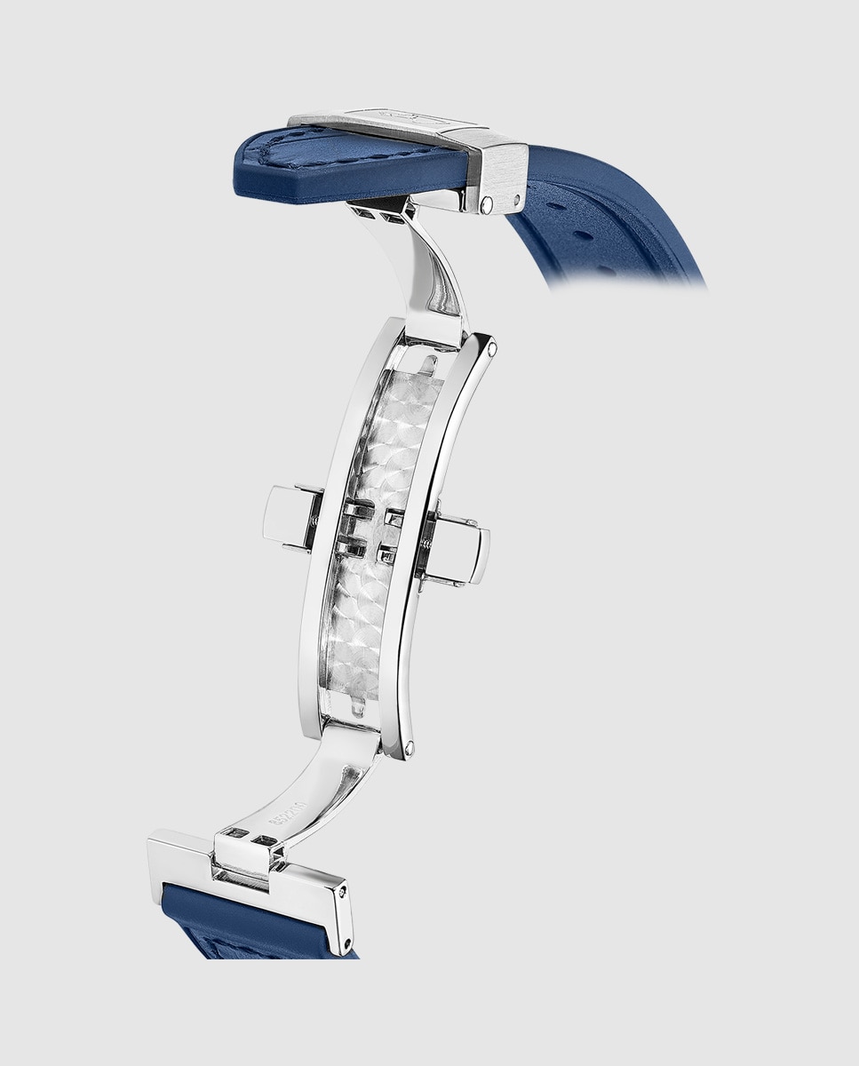 Relógio J1032/4 Swiss Made Rondcarre de Pele em Azul Azul-2