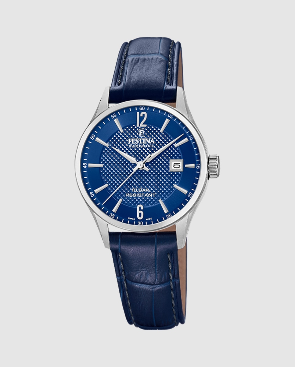 Imagen 1 de Reloj de mujer f20009/8 swiss made correa clasico de piel - Festina - Azul Azul